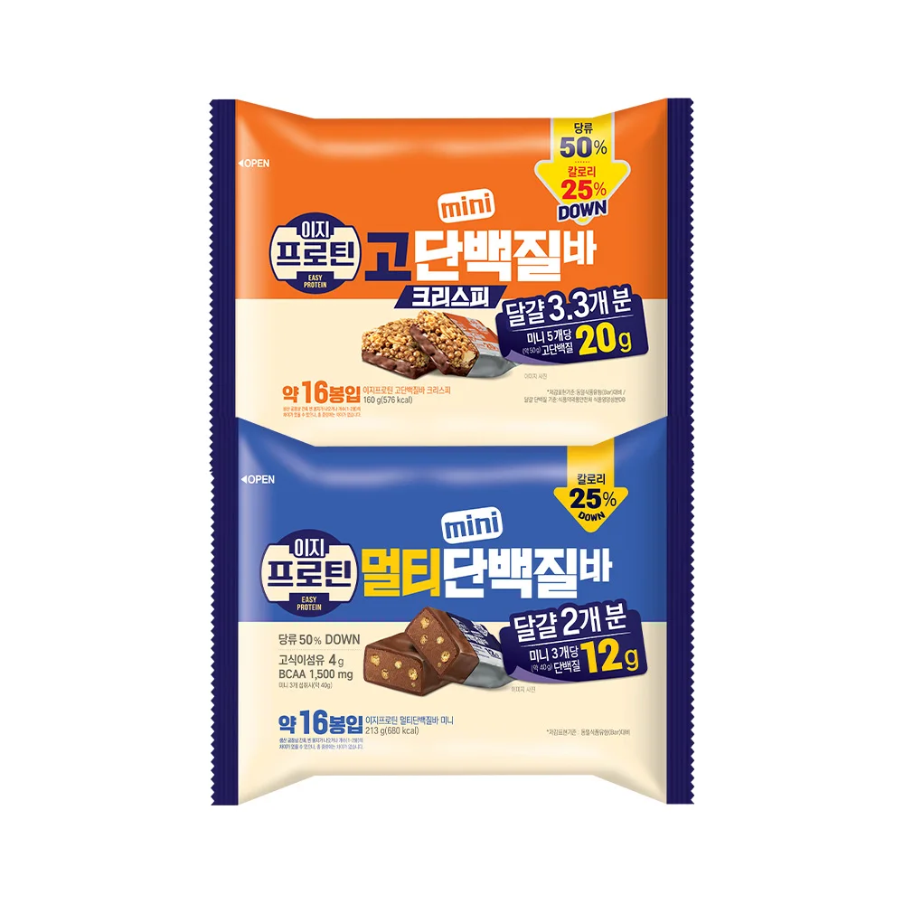 Lotte Well Food Igey Protin High Protein Chris Mini 160g x 1 x + Multi Protein Bar Mini 213G X 1