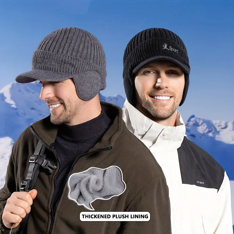 Winter Mode Gehörschutz Radfahren Kappe Unisex Winddicht Warme Schirmmütze Baseball Kappe Wolle Gestrickte Beanie Outdoor Ski