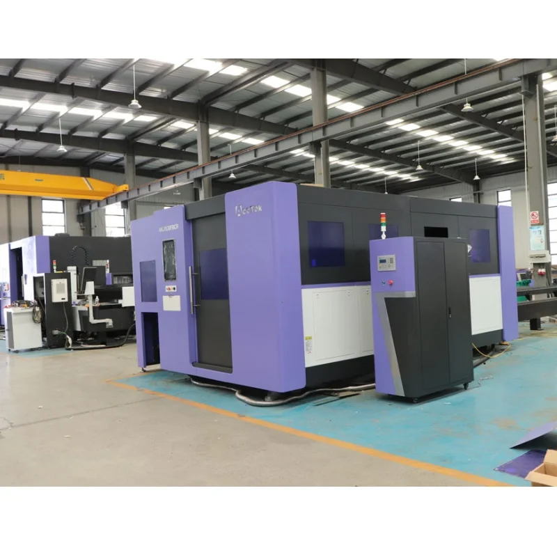 10mm Metal Sheet Laser Cutter 1500*3000mm Double Pallet Full-closed 12KW Metal Fiber Laser Cutting Machine Cut 20mm Carbon Steel