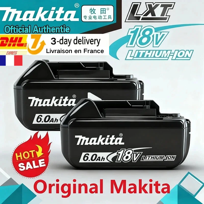 Versand nach Frankreich: Original-Akku Paddock 18V 6,0Ah für Elektrowerkzeuge (kompatibel mit BL1830, BL1830B, BL1840, BL1840B, BL1850, BL1860B)