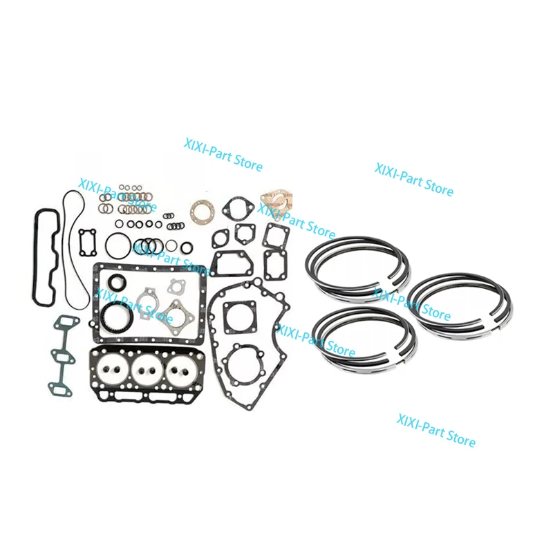

3T75 3T75HL 3T75U Full Gasket Kit+Piston Ring For Yanmar 3 Cylinders 75*2+2+4 WIth Cylinder Head Gasket Overhaul Rebuild Kit