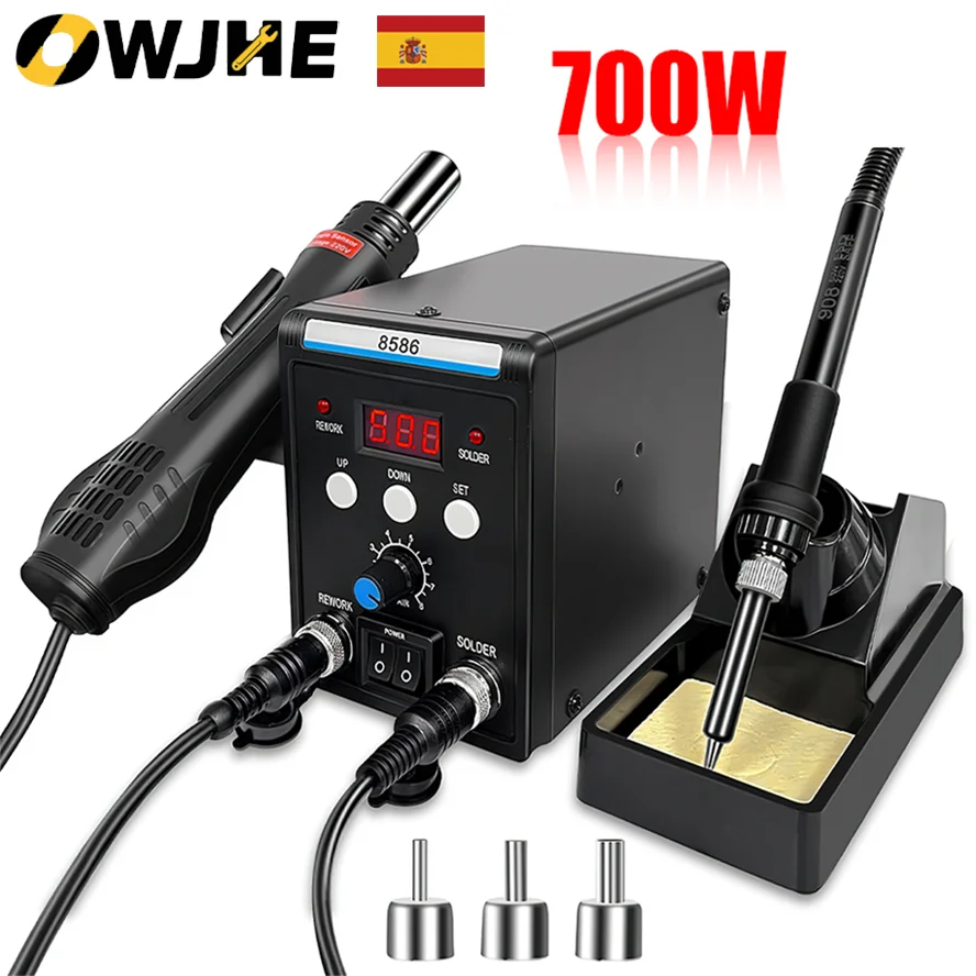 Station de soudage à air chaud 2 en 1, fer à souder, pistolet thermique, outils de réparation et de dessoudage pour téléphone portable, kit de soudage SMD