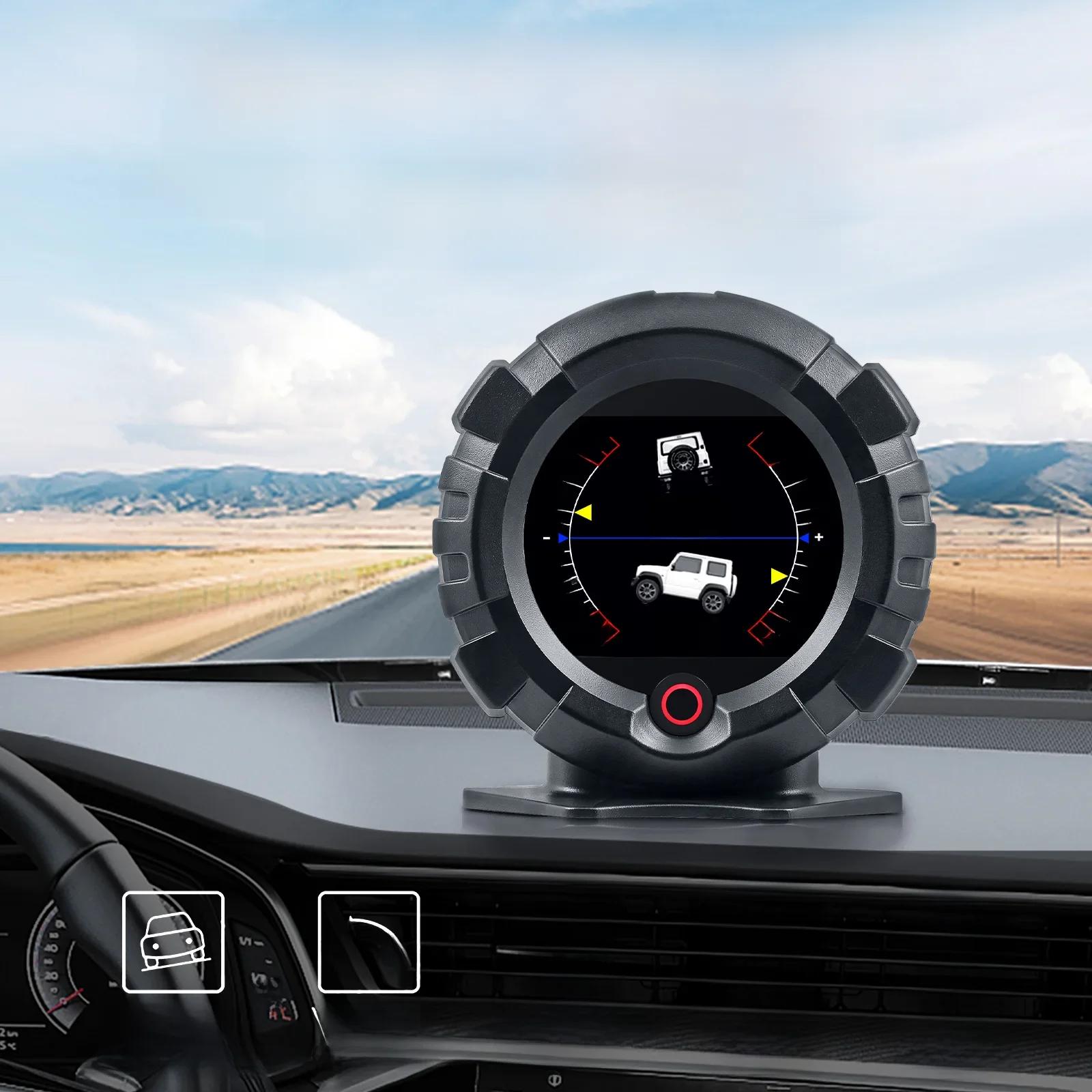 X95 Samochodowy miernik nachylenia GPS Cyfrowy wyświetlacz Head Up Inklinometr Prędkościomierz Samochód terenowy Miernik nachylenia nachylenia Wysokość Południk — 2