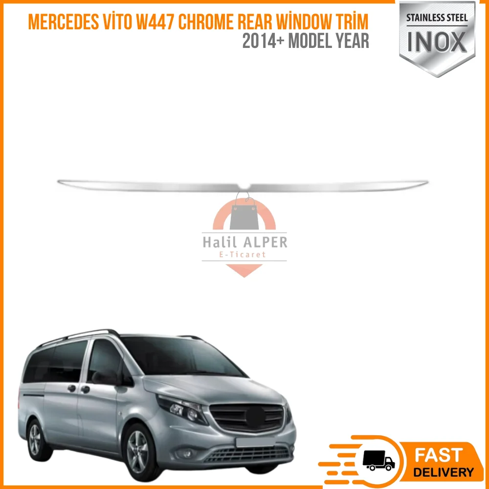 For Mercedes Vito W447 2014- Chrome Rear Window Trim Cover Stainless Steel happy car parts high quality satisfaction