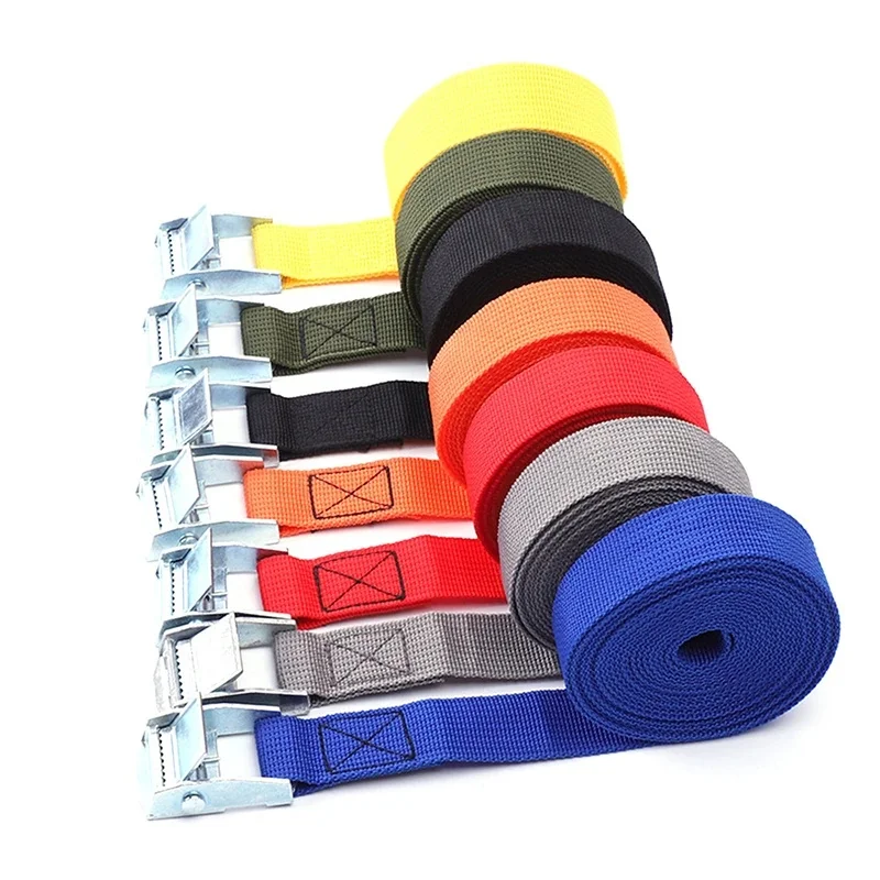 5M*25mm Car Ratchet Tie Down Cargo Straps Lashing Auto Motor Shipping Package Strap Cam Buckle Shipment Belt Assembly Sling