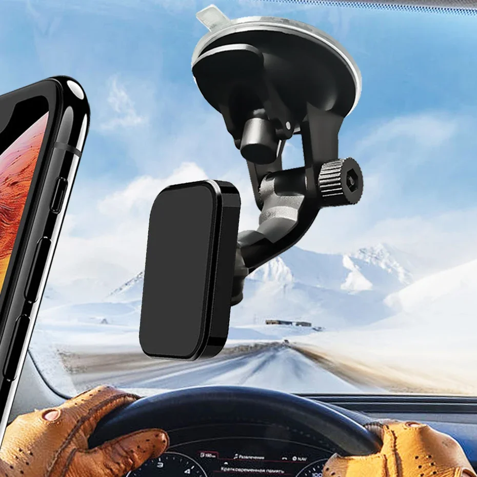 Magnetyczny uchwyt samochodowy na telefon szyba przyssawka stojak 360 stopni mobilna komórka magnes góra wsparcie dla iPhone Xiaomi Samsung Huawei — zdjęcie produktu 7