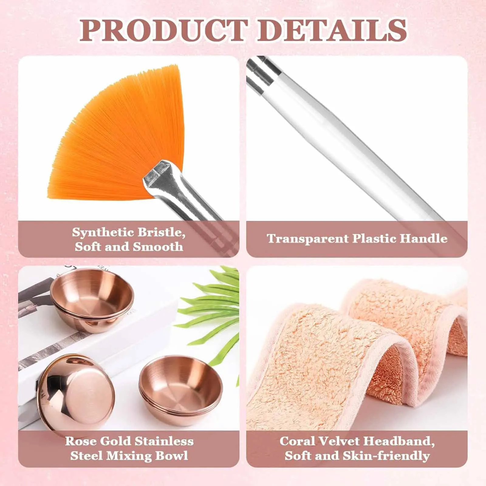 8/24 Stuks Gezichtsmasker Mengkom Set Beauty Tool Gezichtsschalen Borstels Hoofdbanden Voor Thuis Persoonlijk Gebruik Professionele Schoonheidssalons