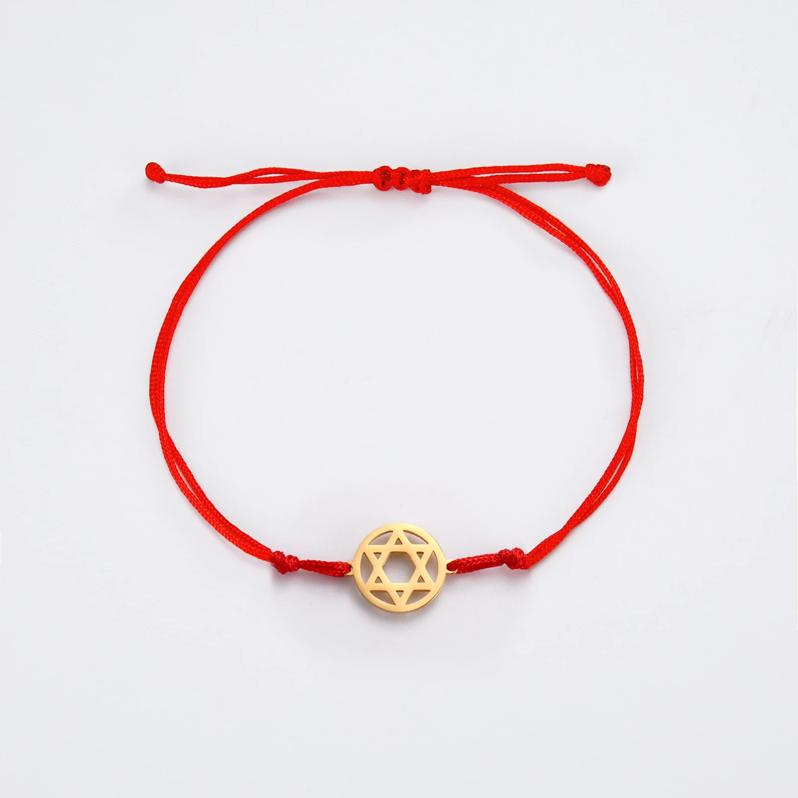 Lucktune Magen Star of David Charm Rope Bracelet Stainless Steel Jewish Hexagram Amulet Pendant Bracelet Women Men Jewelry Gift