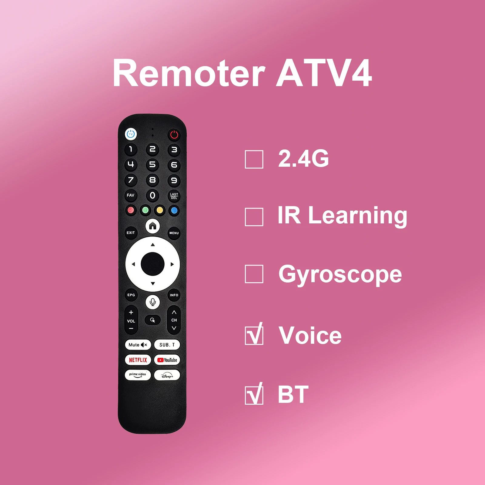 BOXPUT Remoter ATV4 Bluetooth Voice Remote Control IR Learning Dedicated Replacement for IATV Q8 IATV Q11 Televisor Inteligente