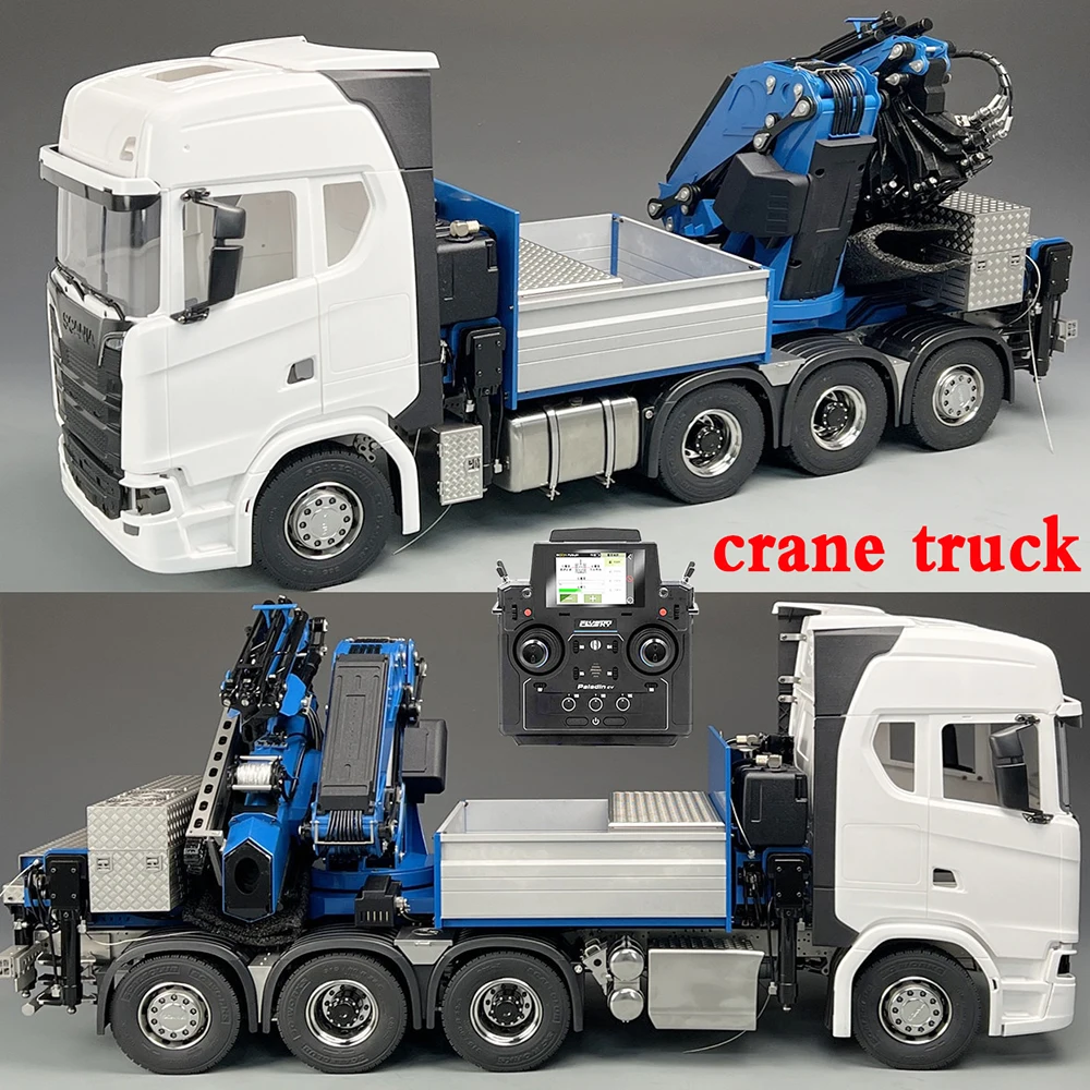 Tamiya 770S 1/14 8x8 Rc Hydraulic Crane Truck W/ Rear Wheel Steering F1650 Truck Mounted Crane Metal Engineering Model Boy Toy