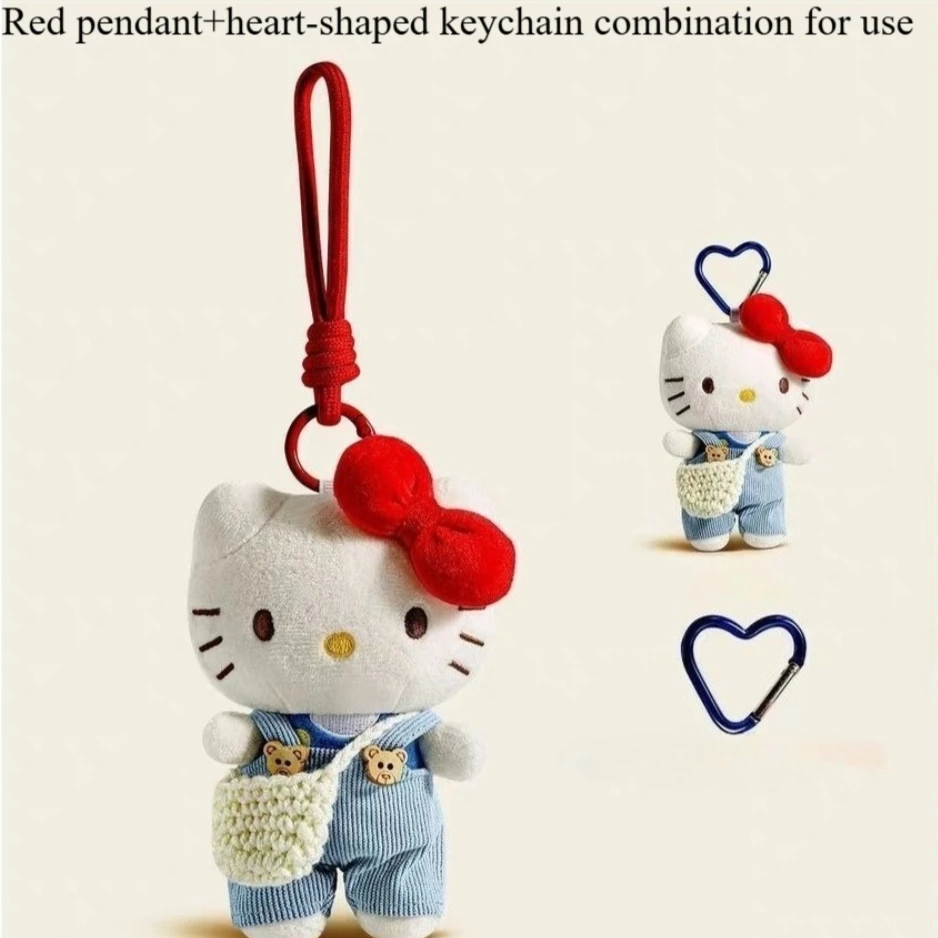 Um lindo chaveiro Hello Kitty, um pingente de pelúcia moderno e adorável, adequado para embalagens e para espelhos retrovisores de carros.