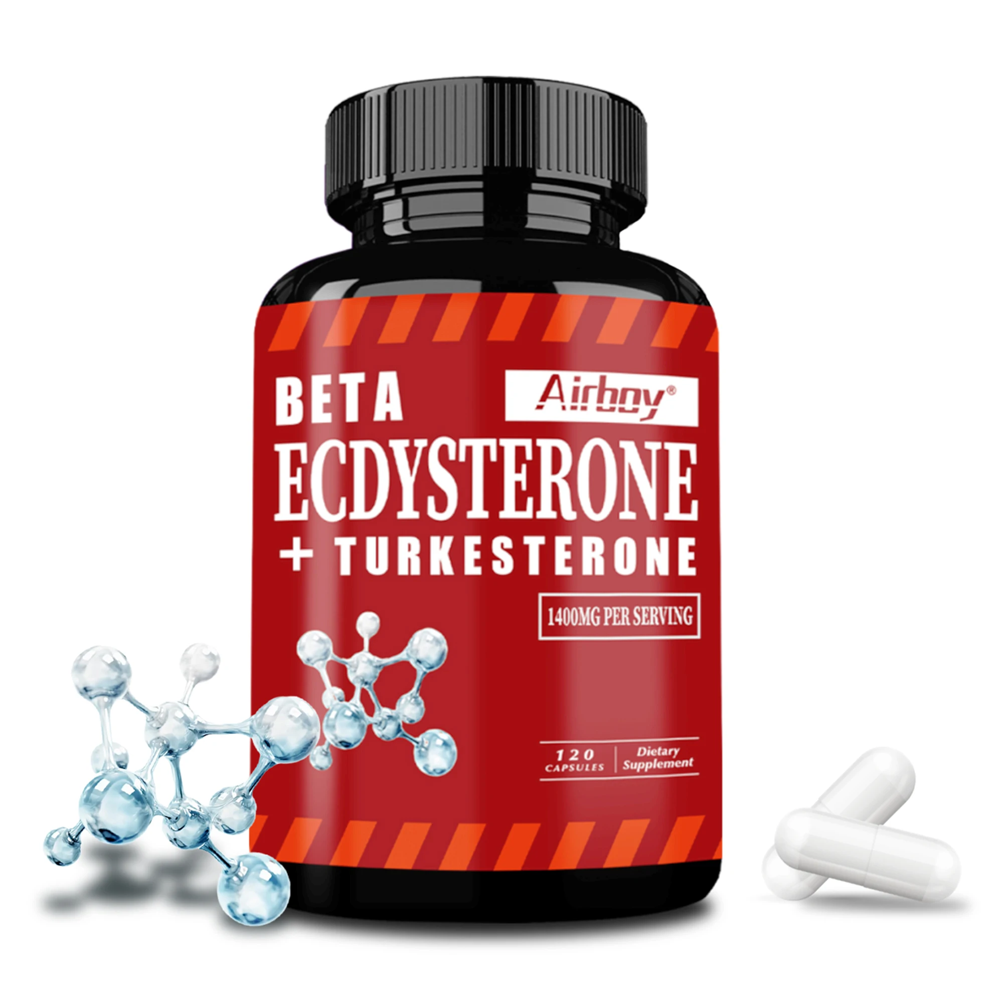 Beta Ecdysterone and Turkesterone Supplements - Increase Muscle Mass, Improve Athletic Performance and Strength - 120 Capsules