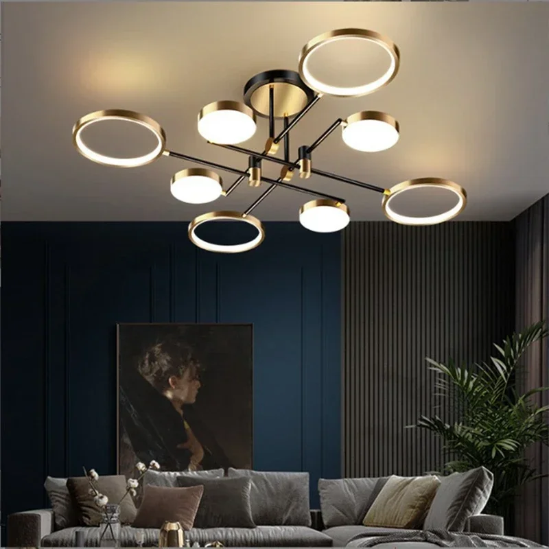 Moderne Luxus Gold nordische LED Decke Kronleuchter Wohnzimmer Restaurant Schlafzimmer dimmbare Pendel leuchten Home Beleuchtung Dekoration