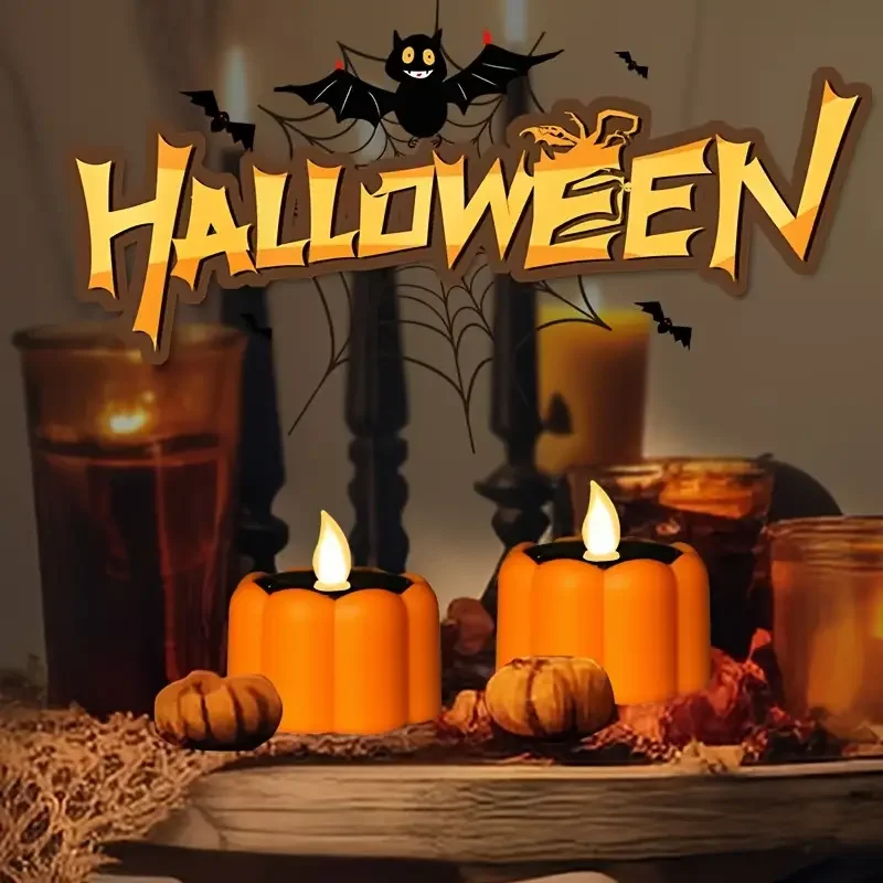 

Солнечный фонарь в виде тыквы, уличная праздничная вечеринка, электронная лампа управления свечом, атмосфера Хэллоуина, свеча, лампа, 6 шт.