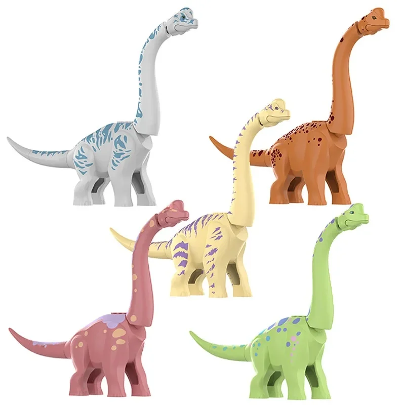 5 kolorów jurajski brachiozaur odkrycie klocki DIY dinozaury zestaw klocków zabawki edukacyjne dla dzieci prezenty na boże narodzenie — 2