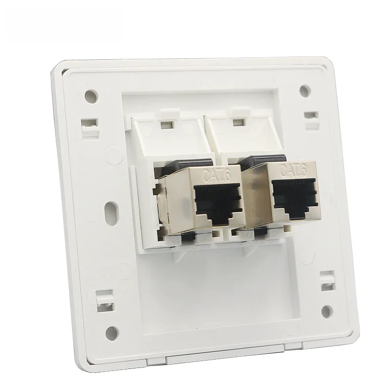 Złącze LAN CAT 6 RJ45 Panel ścienny Płyta czołowa z 2 portami Ekranowane gniazdo wtykowe CAT6 Keystone — zdjęcie 2