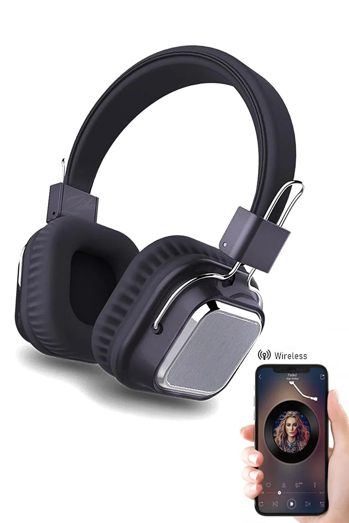 Bluetooth Headset Wireless On-Ear Bluetooth Black Headphone Adjustable provides comfortable use Extra bass sound quality fits yo