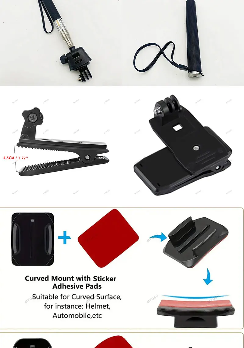 50-in-1 Action-Kamera Zubehör-Set für DJI Osmo Action 5 Pro 4/3 GoPro Hero 13 12 11/10 Insta360 AKASO Yi Sjcam Action-Kamera – Detail 9