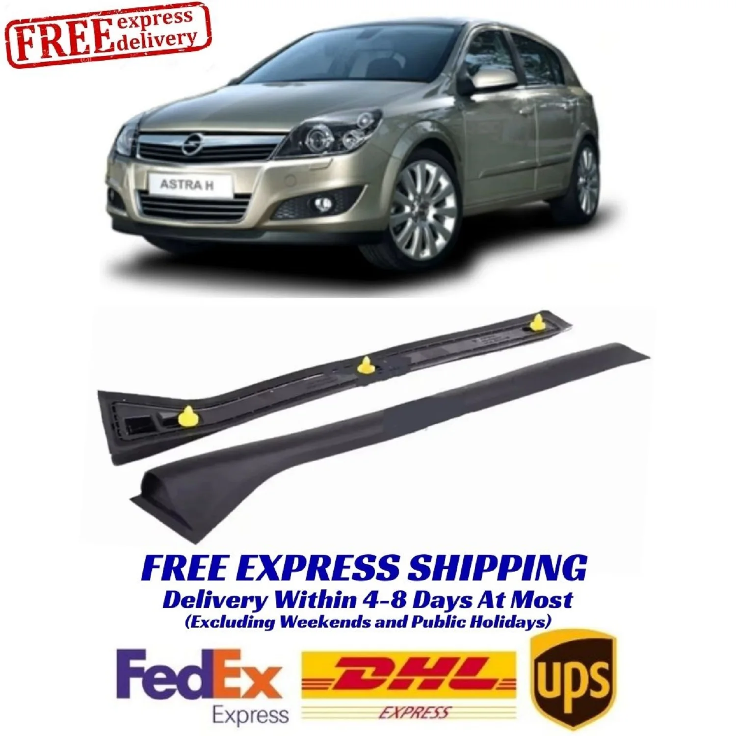 OPEL ASTRA H,HB (2004-2013) / VAUXHALL ASTRA MK5 (2004-2010) Center Pillar Covers Set, FREE EXPRESS SHIPPING 4-8 DAYS DELIVERY