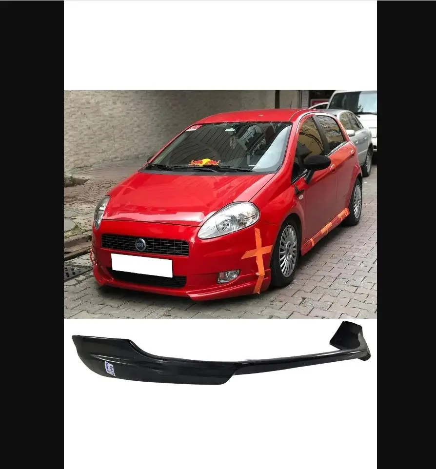 For Fiat Punto Grande Rieger Compatible Front Insert Lip 2005 2006 2007 2008 2009  Plastic - Sporty Racer Diffuser Spoiler Auto