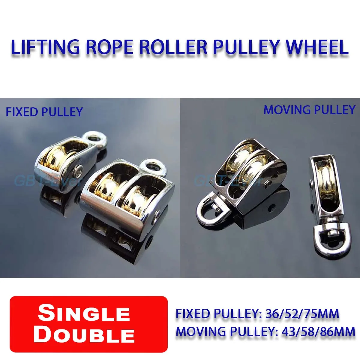 

1Pcs Lifting Rope Roller Pulley Wheel Climbing Mini Pulleys Metal Sheave Zinc Alloy Katrol Wiel 36/43/52/58/75/86mm