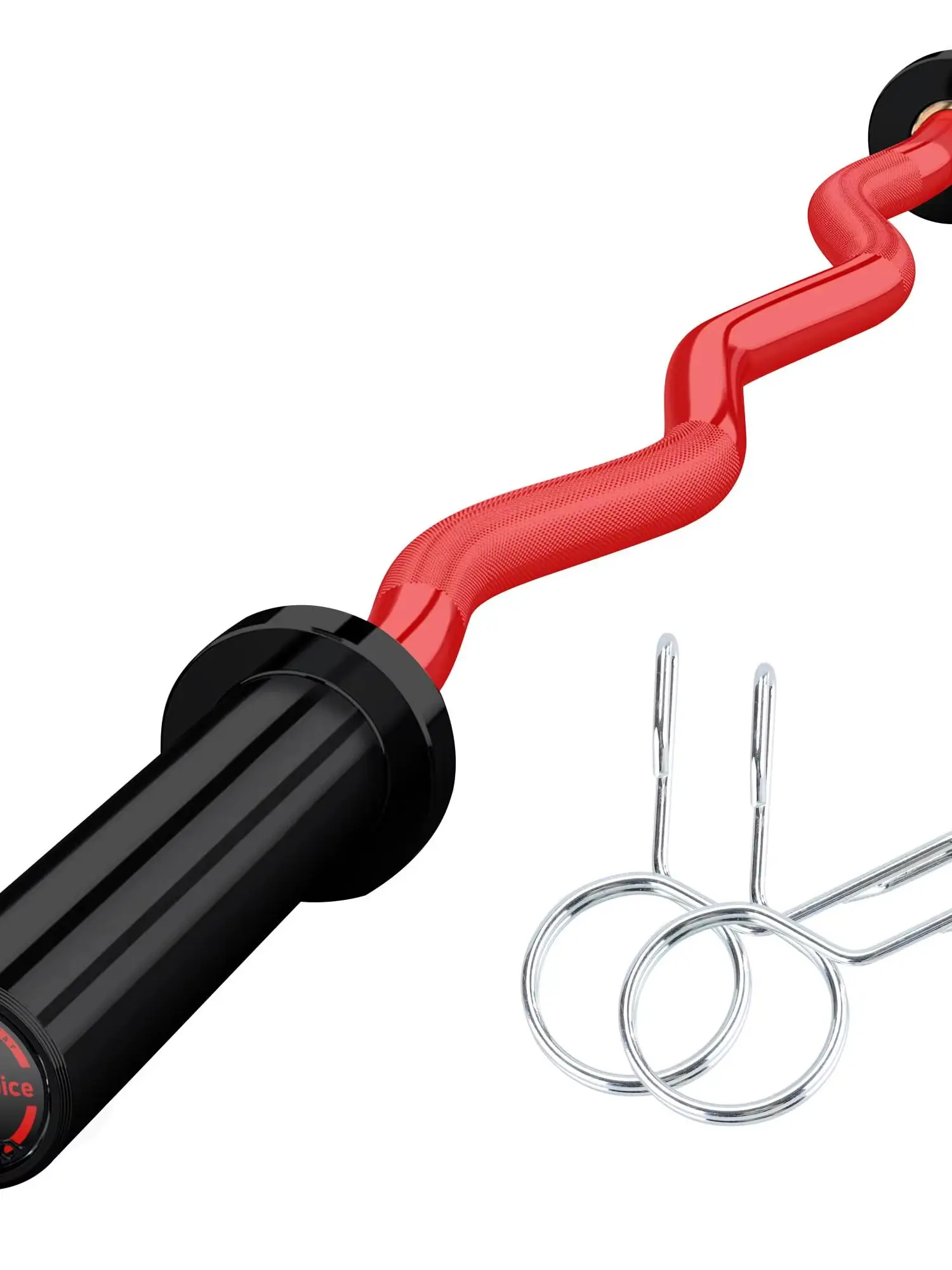 120 cm EZ-Curl-Stange, 50 mm verchromte, massive Langhantelstange mit 2 Federklemmen für Bizeps, Trizeps und Hüftheben