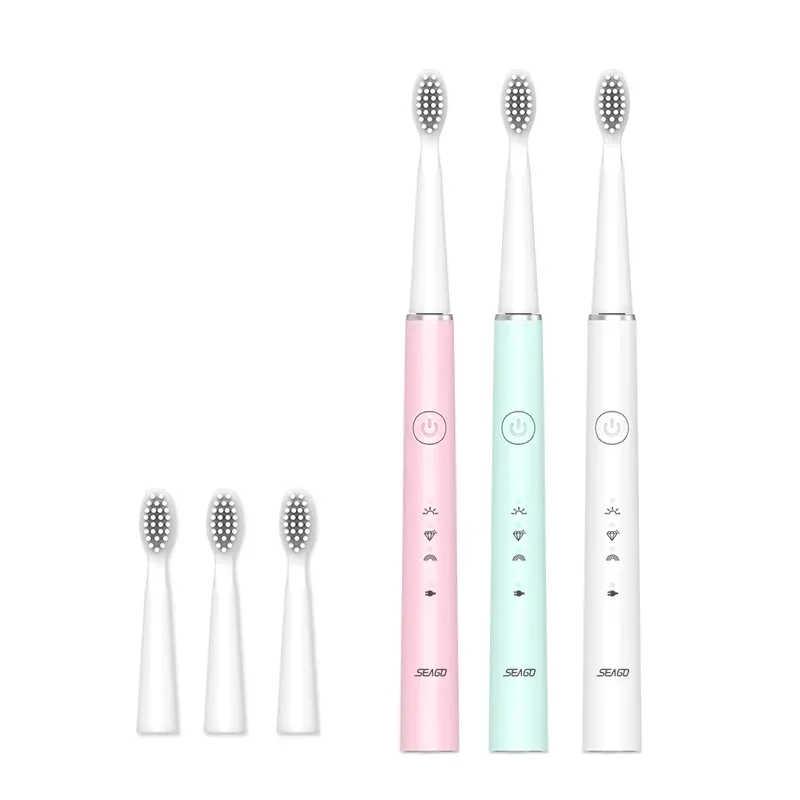 Seago SG-548 Electric Sonic Toothbrush, Factory customized 3 Modes Smart Timer IPX 7 Slim tooth brush