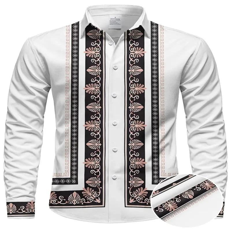 

New men's long-sleeved shirt with lapel design, new style for daily casual fashion, loose and comfortable business shirt tops