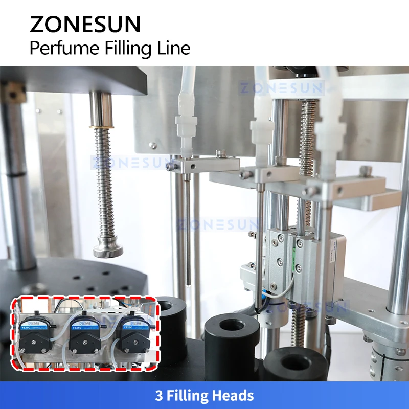 ZONESUN ZS-FALU7 Pompa peristaltica automatica a 3 teste Oli essenziali Colagene Linea di produzione di bevande giovanili