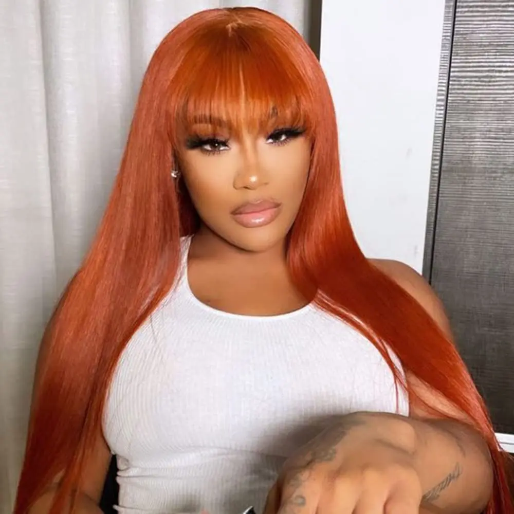 

30, 34 дюйма, 13x4, кружевной фронтальный парик, оранжевый, рыжий, прямые человеческие волосы, парики спереди, прямые 350 цветов, предварительно выщипанные