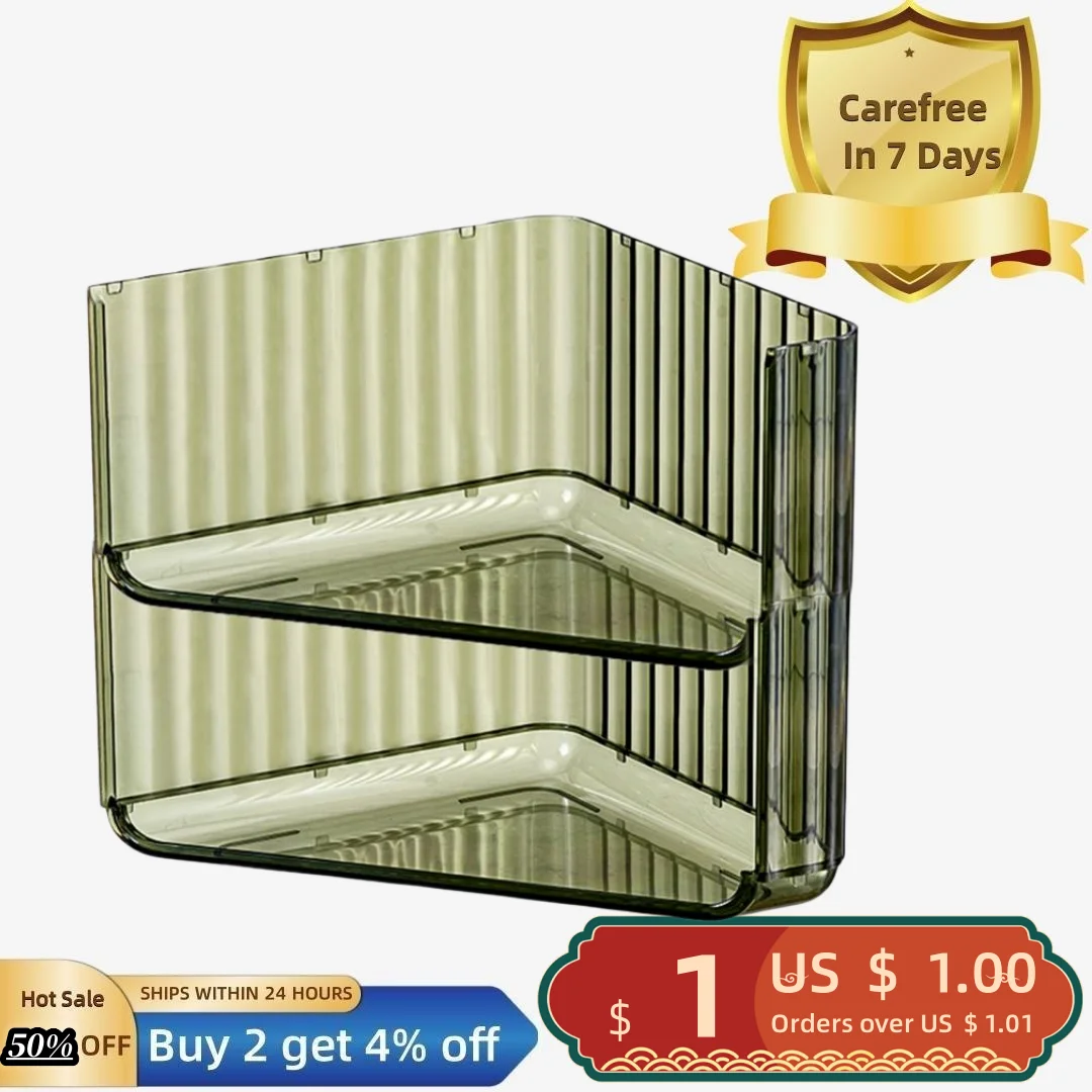 

Cosmetic Storage Shelf Good Load-Bearing Triangle Smooth Edge Stackable Transparent Makeup Storage Shelf Cosmetic Display Case