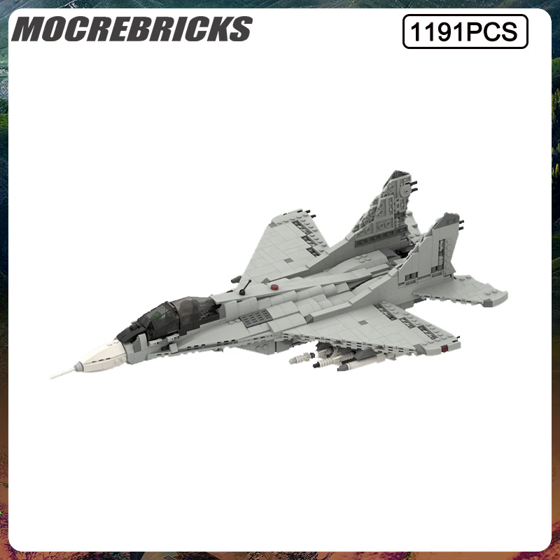 MOC Serie Militare US Mikoyan MiG-29 Bomber Building Block Modello Kit Parti FAI DA TE Assemblaggio Mattoni Giocattoli Per Bambini Puzzle Regali