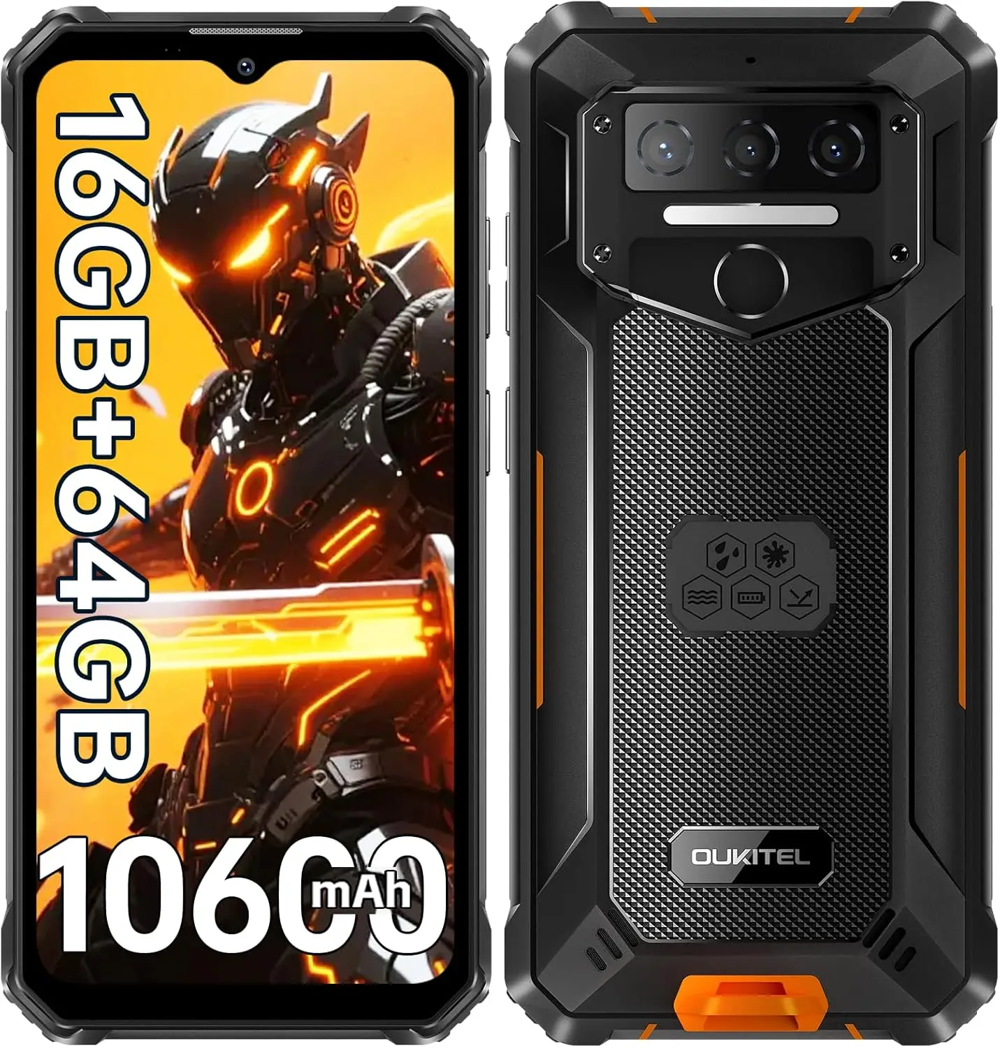 OUKITEL WP23S Rugged Phone Unlocked 2026-10600mAh Battery, 64GB/TF