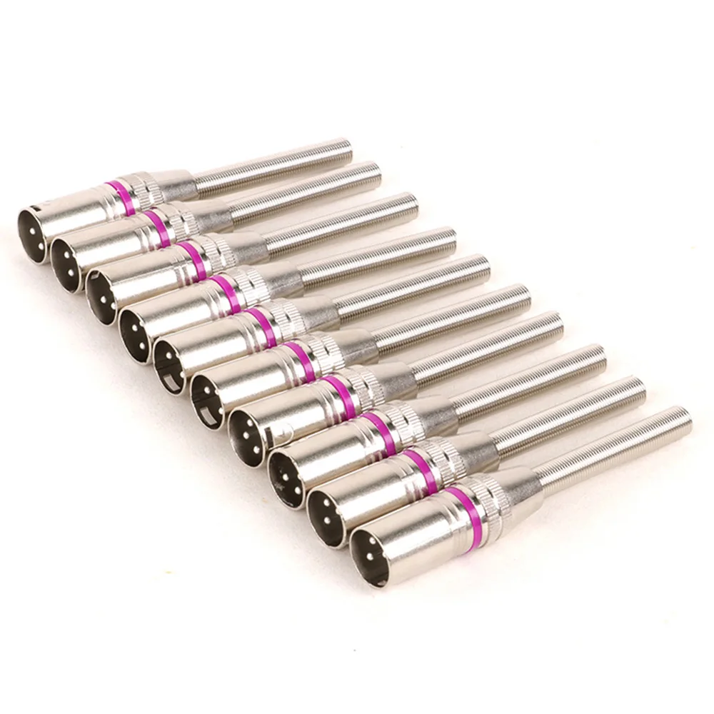 10pcs 3Pin XLR Male/Female Wire Connector Solder Type Audio Socket Microphone Line Plug Zinc Alloy Housing Silver Plated Contact
