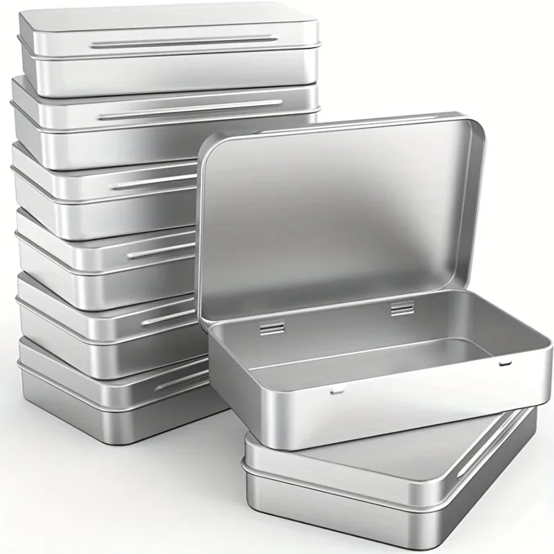 4/8 Stück tragbare Zinn-Schmuck-Aufbewahrungsbox für Ring, Ohrringe, Halsketten, Mini-Mehrzweckbehälter aus Metall