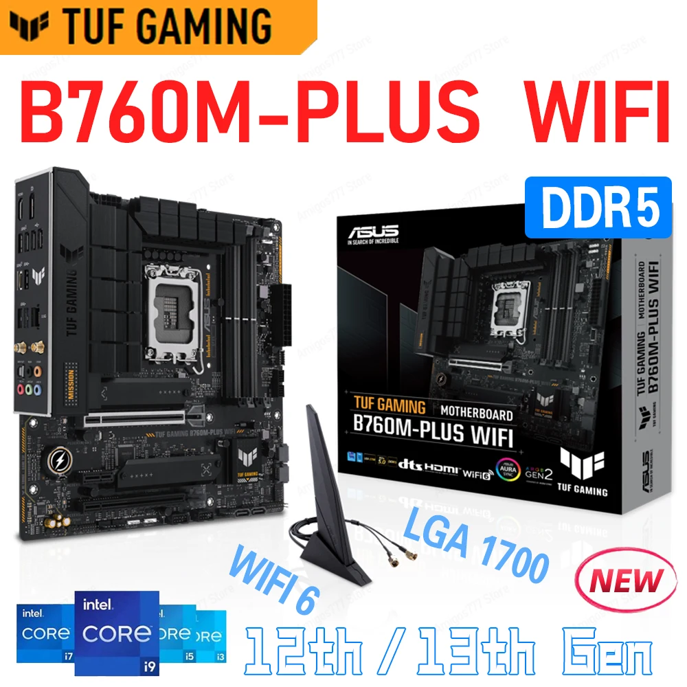 Imagem -04 - Asus Tuf Gaming B760m Plus Wifi Kit Ddr5 Intel i7 12700 Cpu Mais Kingston Fury Besta Ddr5 32g 16g 5200mhz Ram Terno B760 Gaming