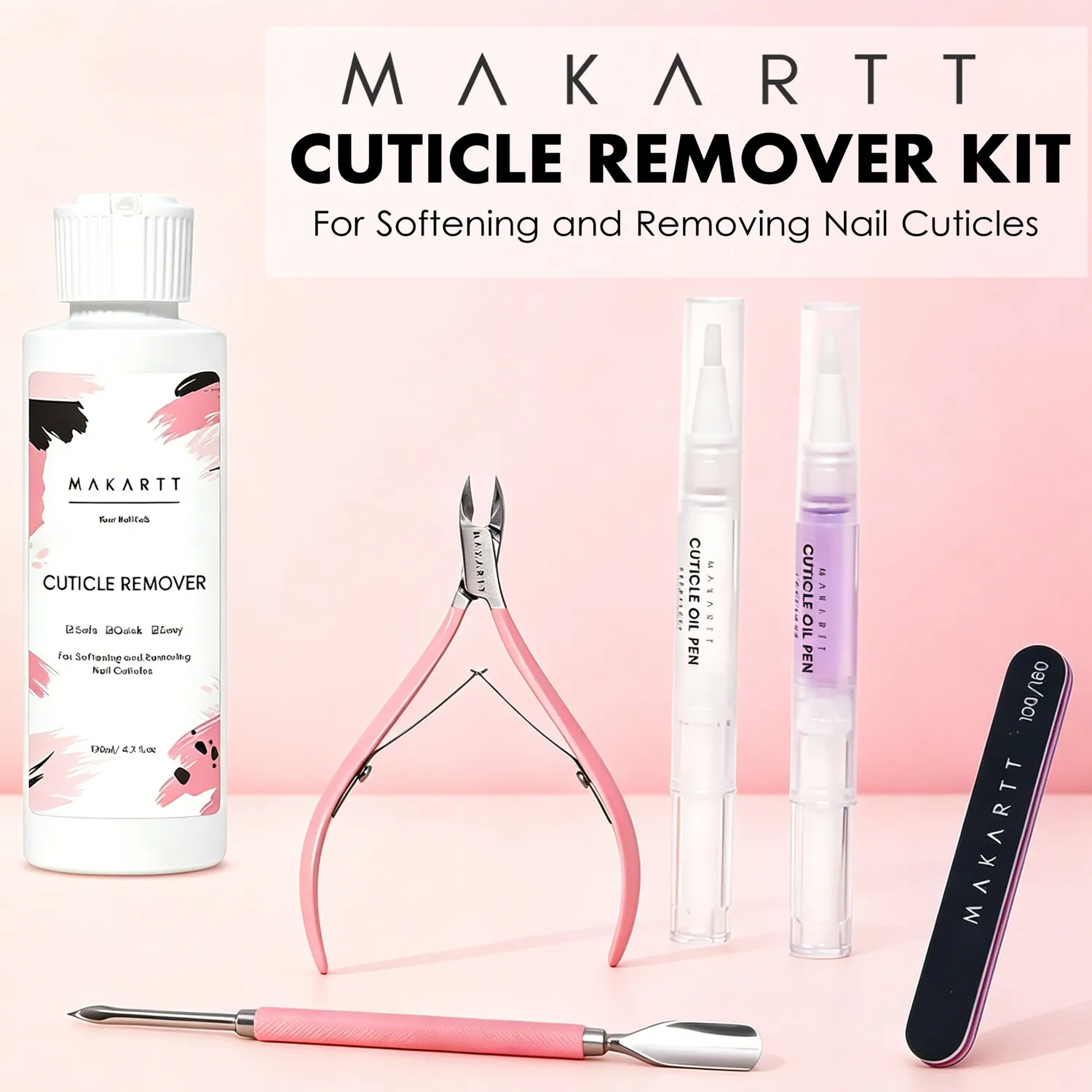 

Cuticle Remover Kit Cuticle Remover Liquid Oil Pen Cuticle Care Kit Cuticle Trimmer Pusher Nipper DIY Nail Manicure Set Nail Car
