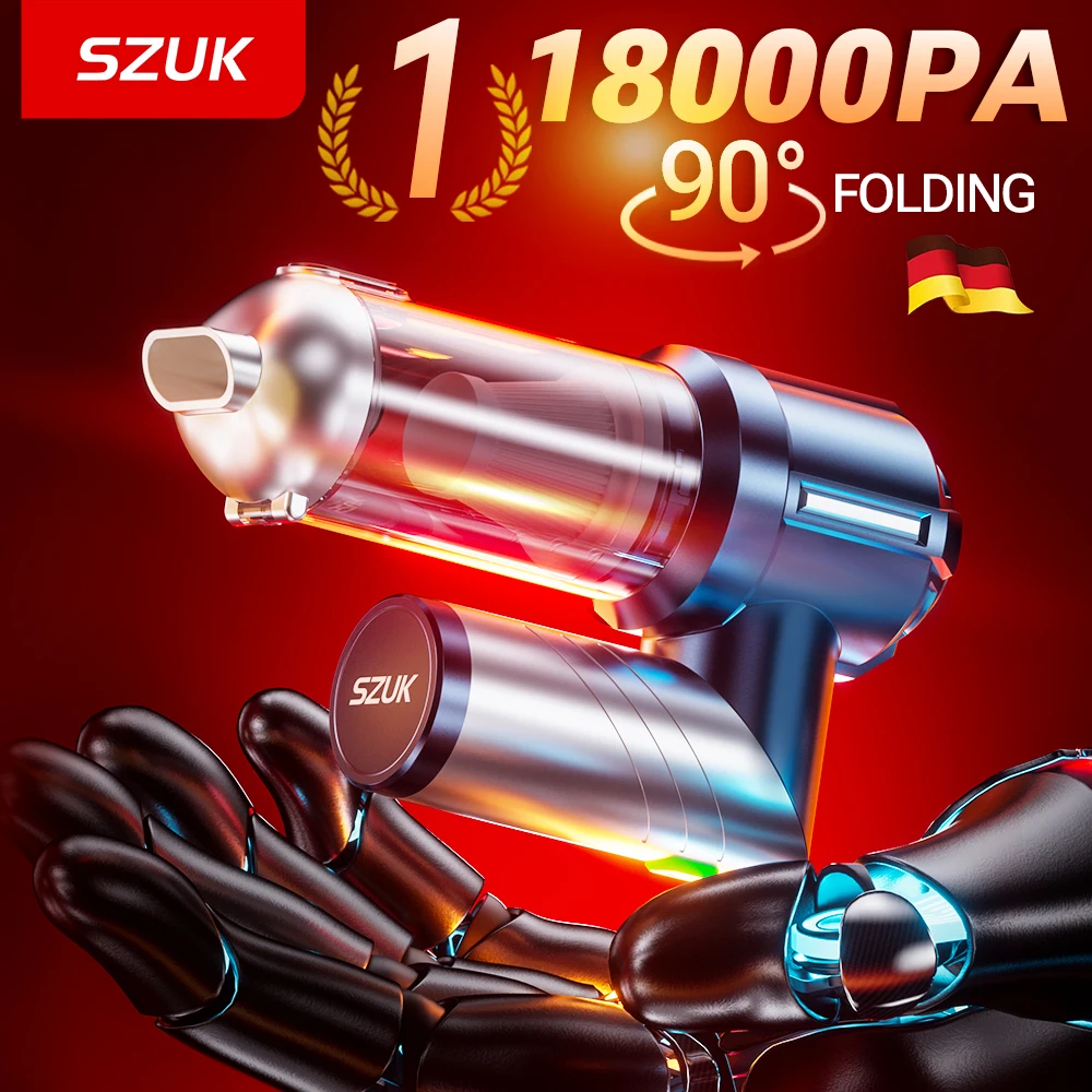 SZUK Car Vacuum Cleaner Handheld Cordless Strong Suction Car Vacuum Cleaner Cleaning Machine Foldable Portable Vacuum Cleaner