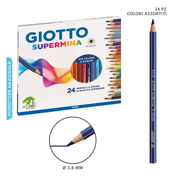 GIOTTO Supermina 12 Kleurpotloden-Mina 3.8mm Kleurpotloden-Origineel FILA
