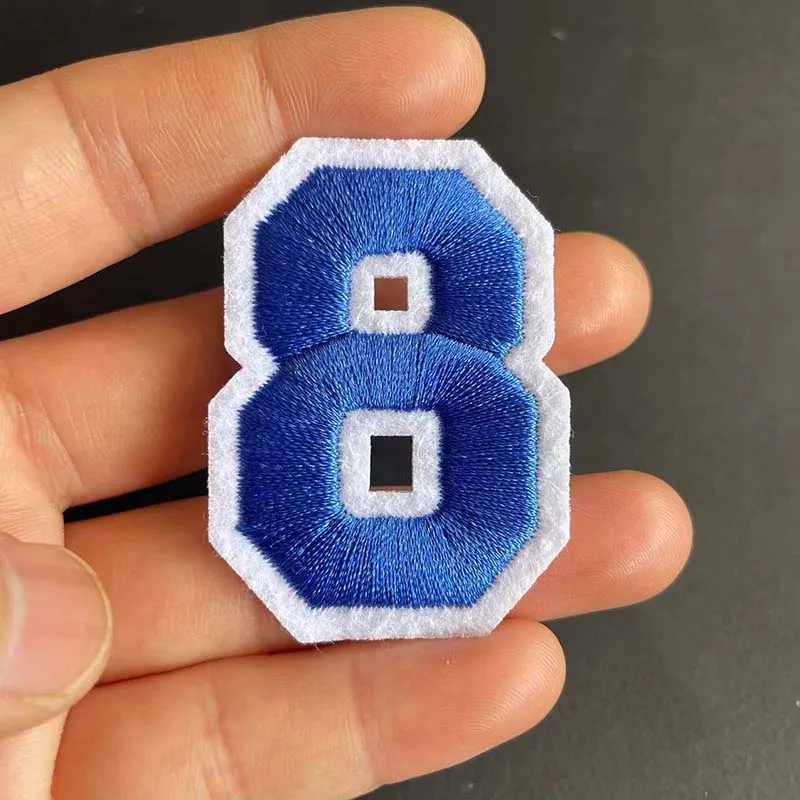 Black,White,Red,Blue 0~9 Number Letter Applique Patch Thermocollant,Digit Fabric embroidery Iron On Patches For Jersey Badges