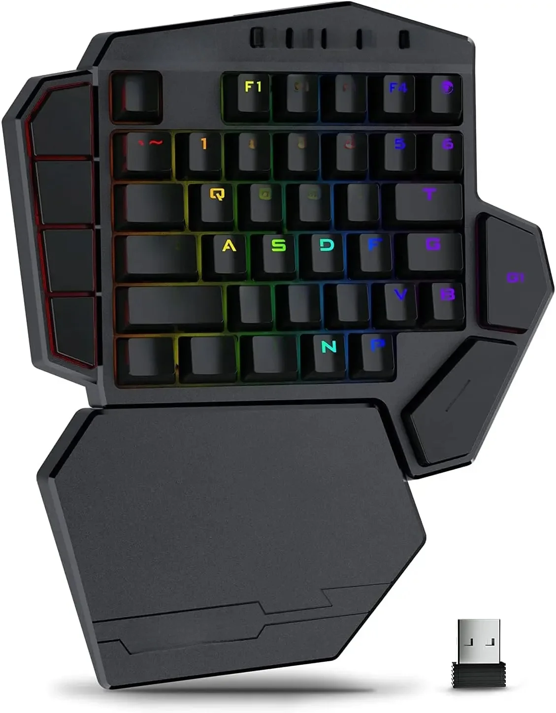 Redragon K585 Pro Draadloos Eenhandig Mechanisch Toetsenbord 42 Toetsen 3-Mode Rgb 7 Ingebouwde Macrotoetsen Afneembare Polsondersteuning - afbeelding 2