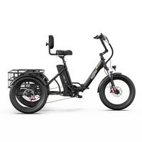 EU Stock Onesport 20Inch Three Wheel Ebike Electric Cargo Bike With Basket OT30pro 48V18AH Removable Lithium Battery 500W 7Speed