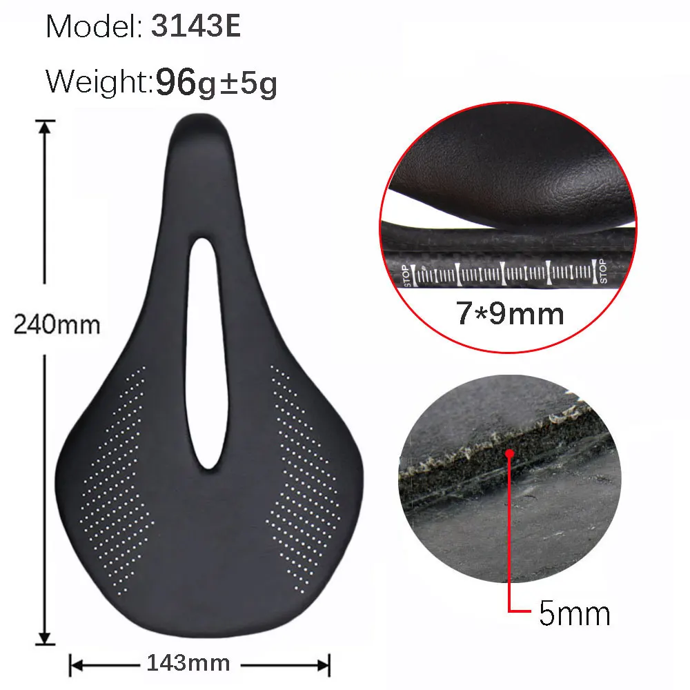 Elitaのカーボン繊維mtbやロードバイク、超軽量革、96グラム、240*143