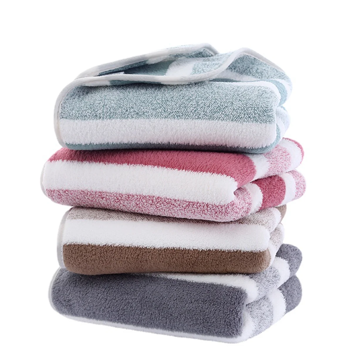 Quick-Drying Striped Towel Set For Soft And Absorbent Bathroom Experience Bath Towel Or Hand Towel