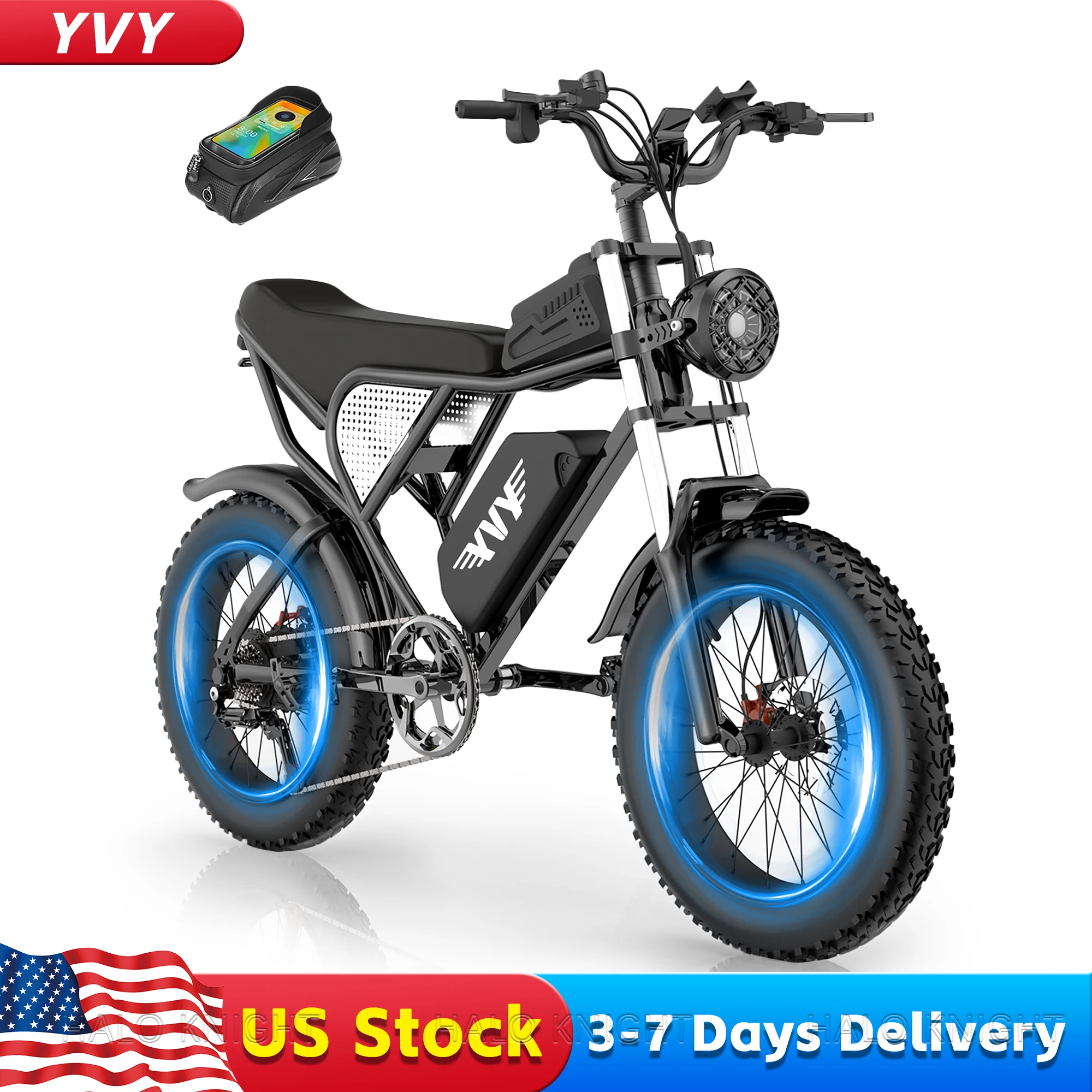 

YVY Q20 1500W Electric Bicycle 48V 20AH Ebike 45km/h Electric Bike Adults Off Road Mountain E Bike Men Fat Tire Motorcle E-bike