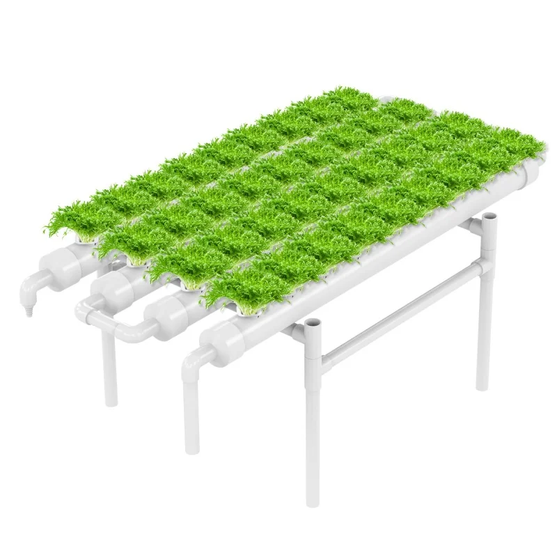 NFT Hydroponic Growing System Kit 36 Plant Sites Food Grade PVC-U Pipe Indoor Garden with Auto Pump Timer for Lettuce Greens