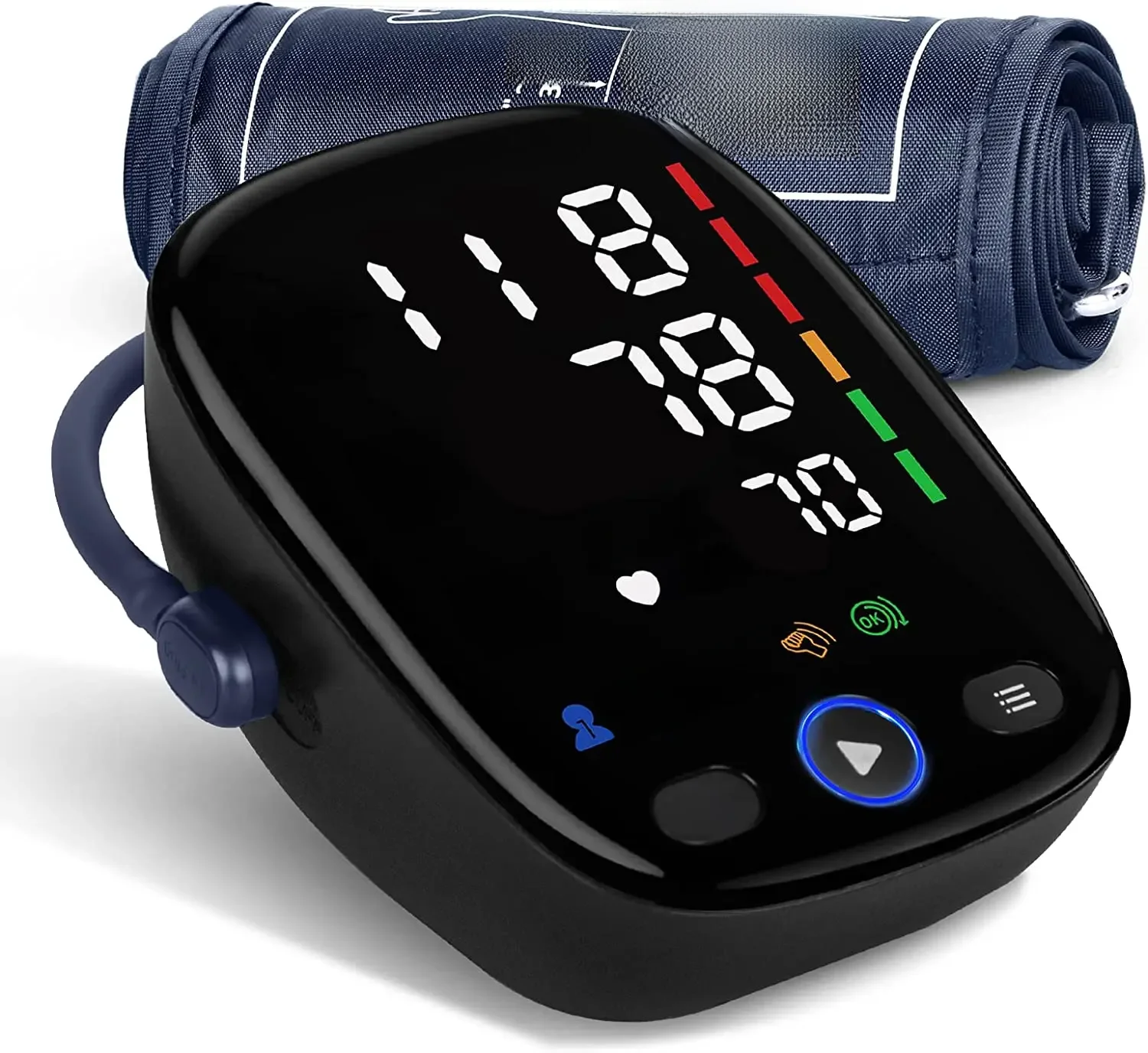 Kingclinic Monitor de Pressão Arterial Braço Automático BP Cuff Machine com Display LED para Uso