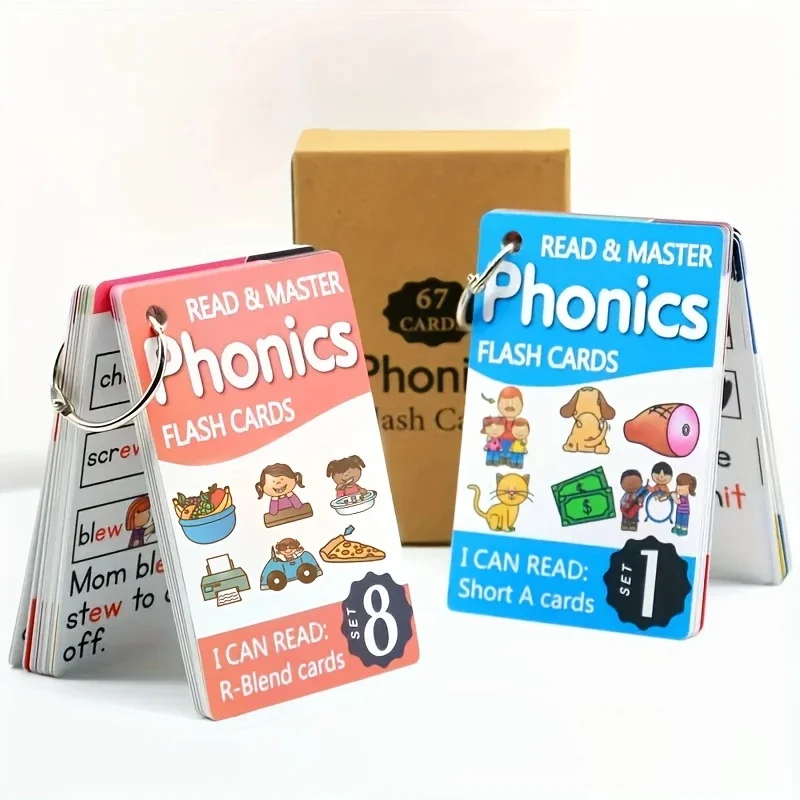 

67 Waterproof Phonics English - learning Flashcards in 112 Groups