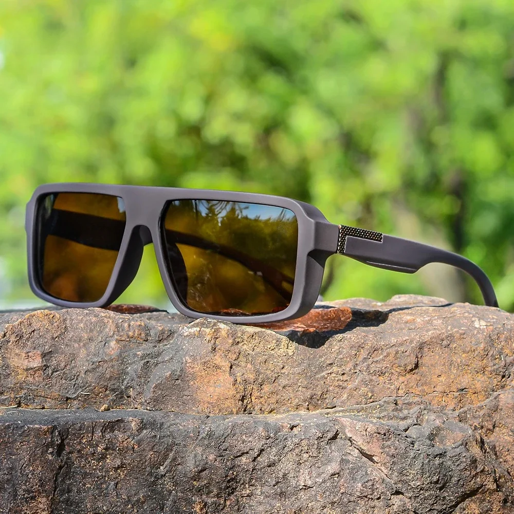 CRIXALIS klasyczne kwadratowe okulary przeciwsłoneczne z polaryzacją dla mężczyzn kobiety modne sportowe okulary przeciwsłoneczne męskie Vintage Outdoor Driving Fishing Shades — zdjęcie 2