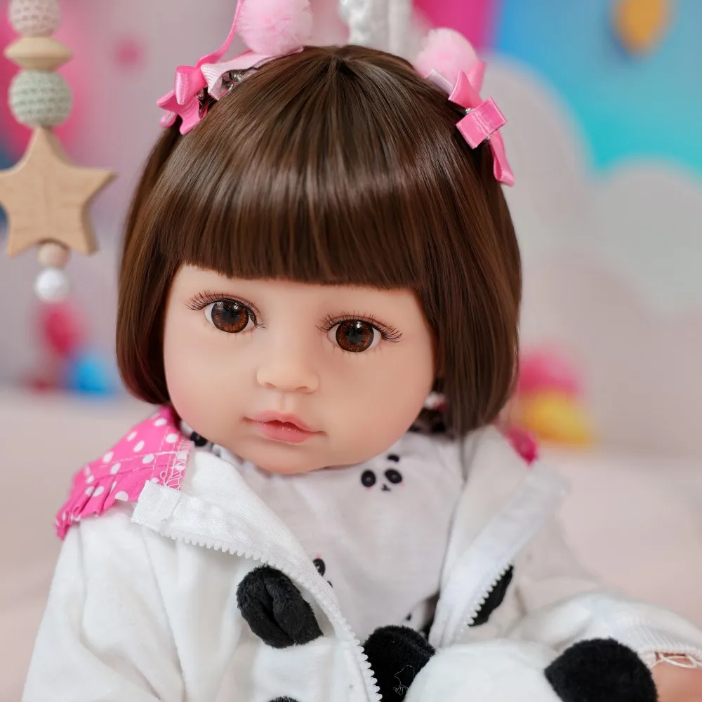 

Cloveray 20 inch Cure Full Body Soft Vinyl Realistic Reborn Baby Doll Cute Vinyl Doll High-quality Handmade Toy Kid Xmas Gift